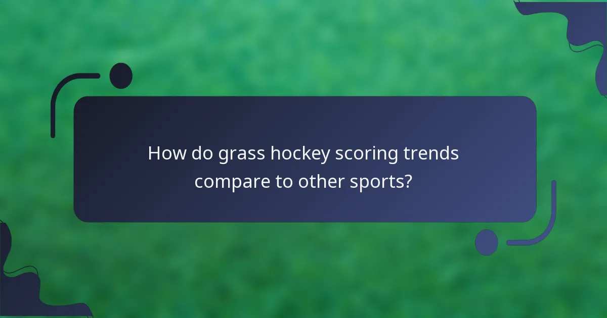 How do grass hockey scoring trends compare to other sports?