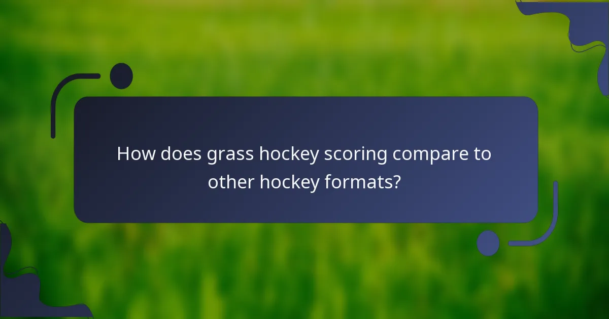 How does grass hockey scoring compare to other hockey formats?