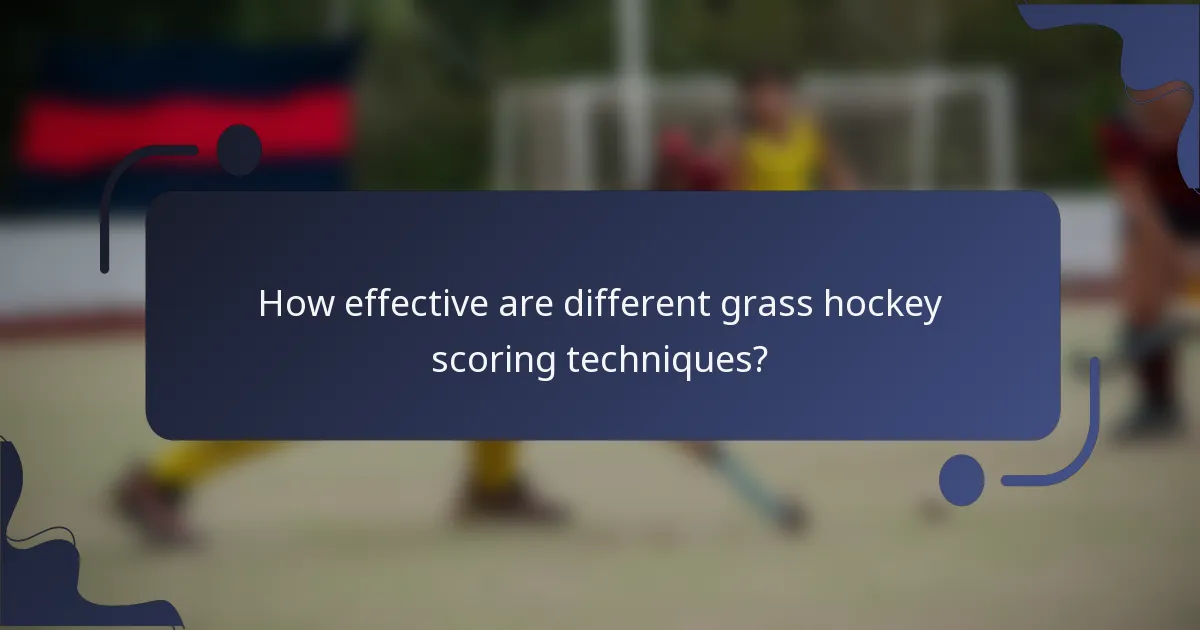 How effective are different grass hockey scoring techniques?