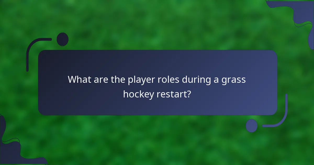 What are the player roles during a grass hockey restart?