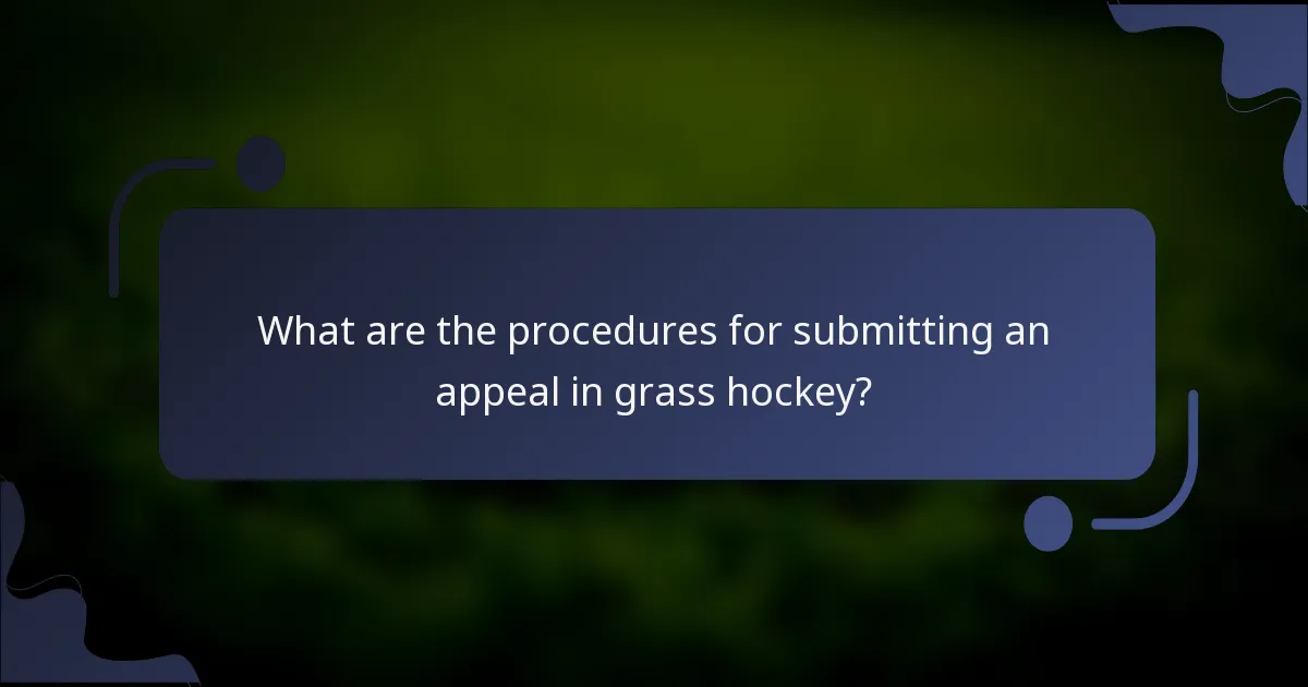 What are the procedures for submitting an appeal in grass hockey?