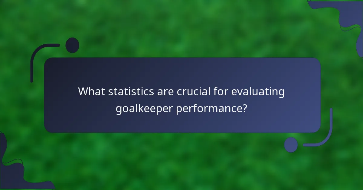 What statistics are crucial for evaluating goalkeeper performance?