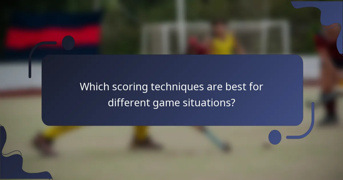 Which scoring techniques are best for different game situations?