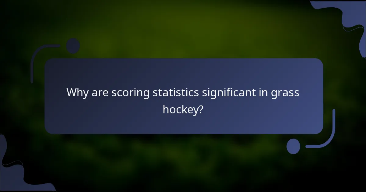 Why are scoring statistics significant in grass hockey?